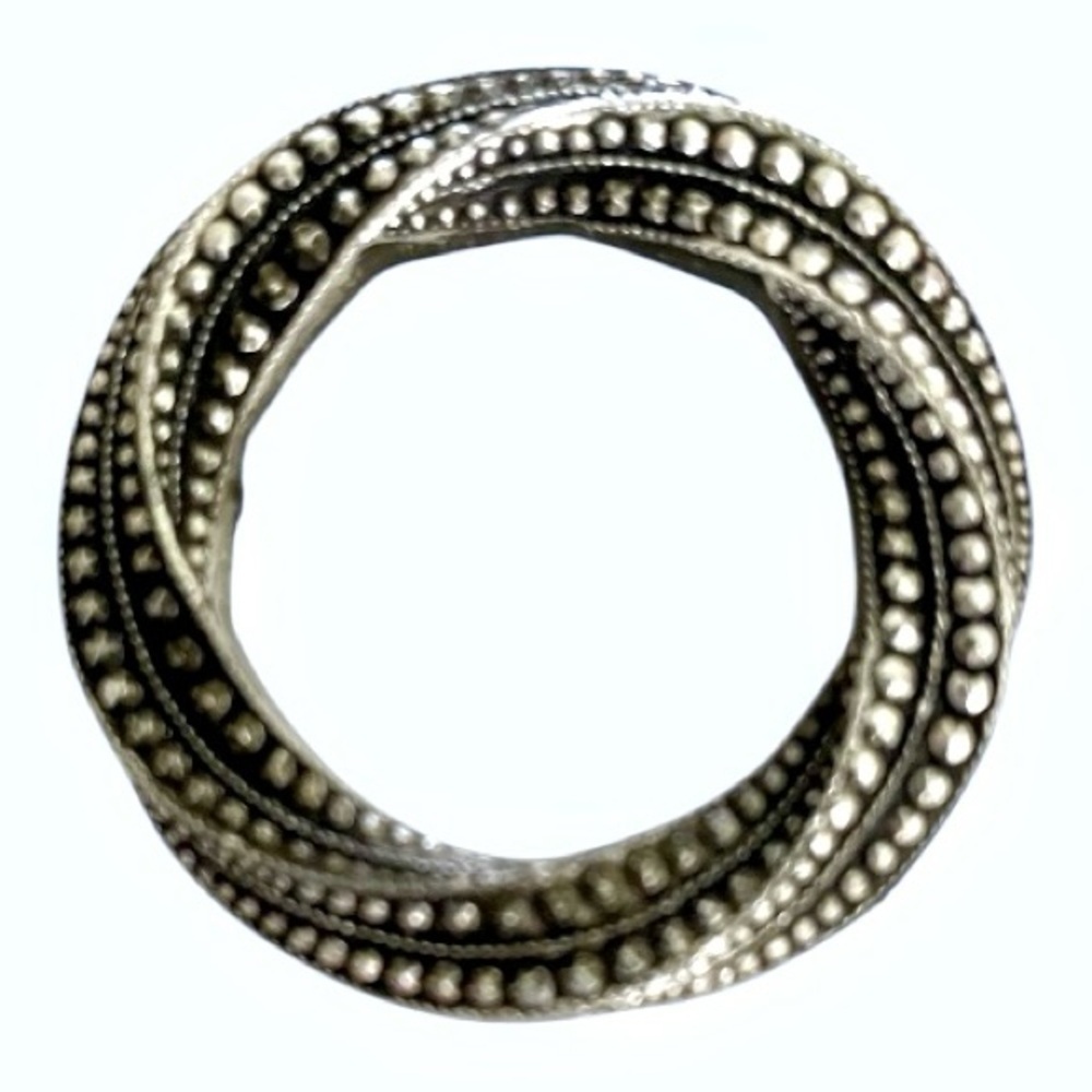 Silver Round Vintage Brooch, Made in Germany, Marcasite Wreath, Silver, 1.25".